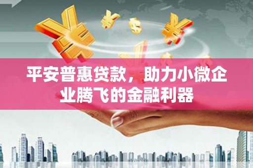 象州平安普惠贷款，助力小微企业腾飞的金融利器