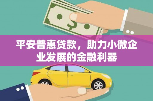 象州平安普惠贷款，助力小微企业发展的金融利器