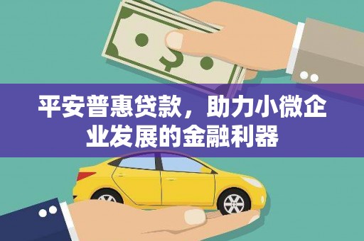 象州平安普惠贷款，助力小微企业发展的金融利器