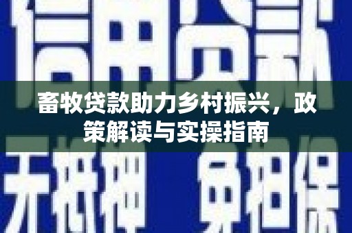 象州畜牧贷款助力乡村振兴，政策解读与实操指南