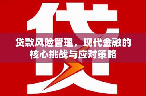 象州贷款风险管理，现代金融的核心挑战与应对策略
