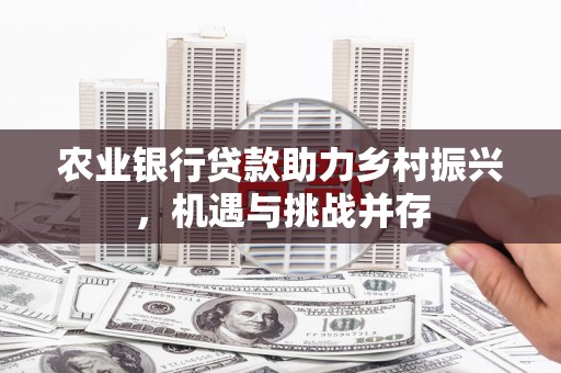 象州农业银行贷款助力乡村振兴，机遇与挑战并存